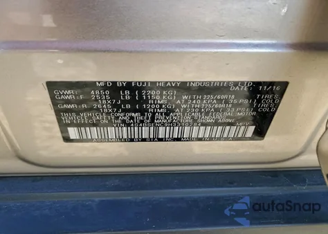 2017 Subaru Outback 3.6R Limited z USA, uszkodzony, nr VIN 4S4BSENC9H3310284